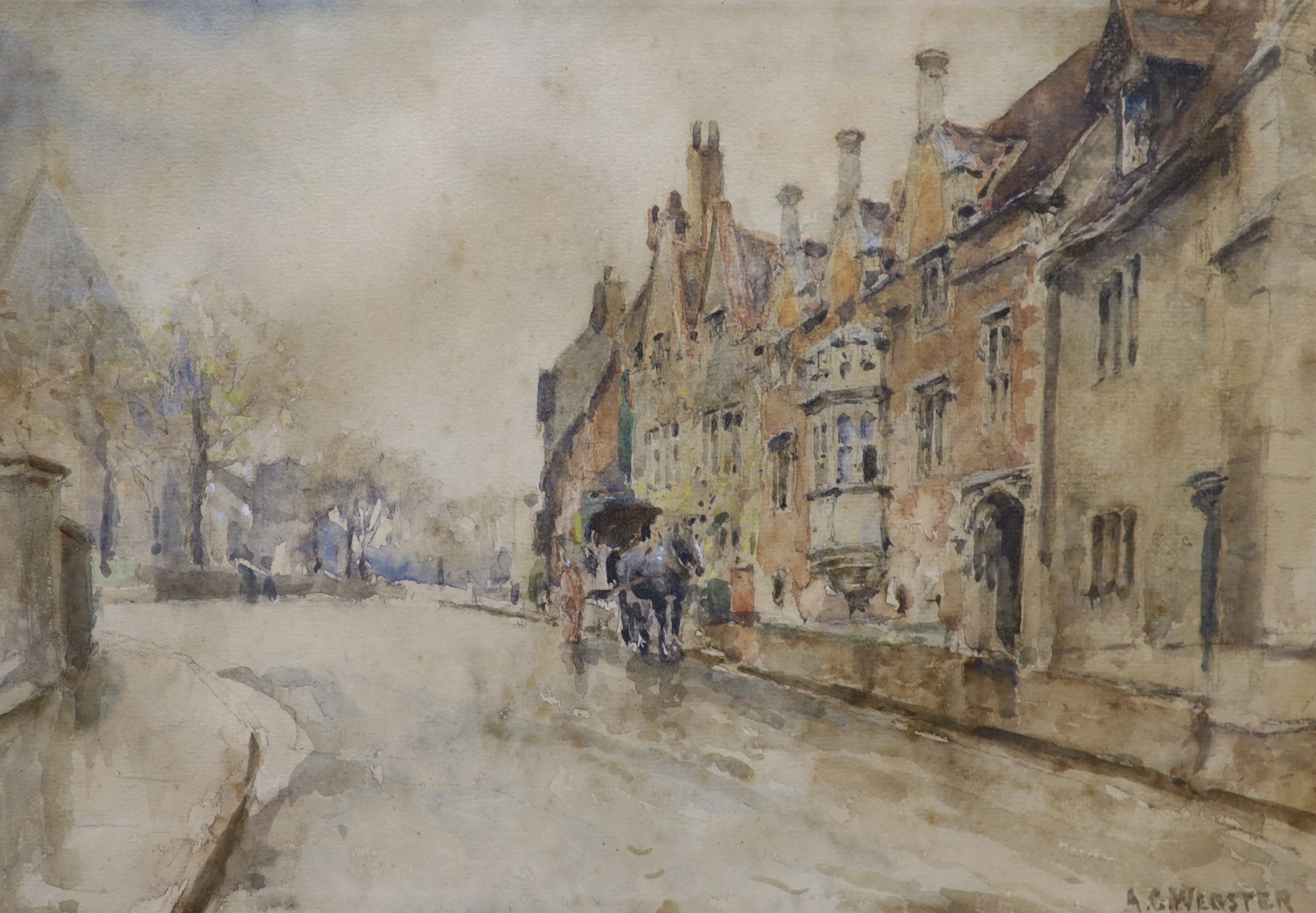 Alfred George Webster (1852-1916), street scene, signed, watercolour